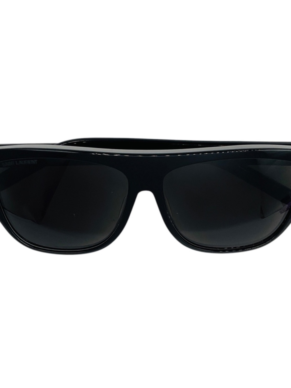 Saint Laurent Black / White Square Acetate Frame Two-Tone Shield Frame Sunglass